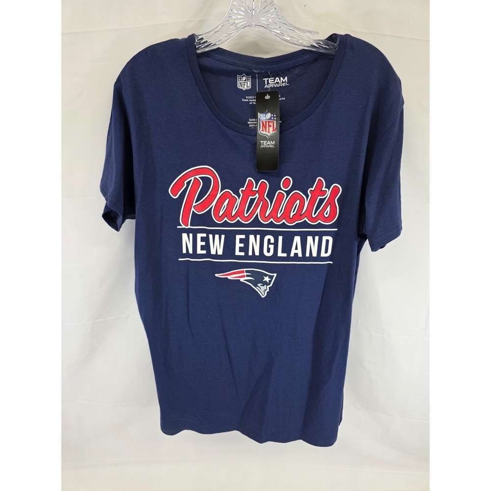 NFL Team Apparel New England Patriots T-Shirt Navy Blue Cotton Mens XL New
